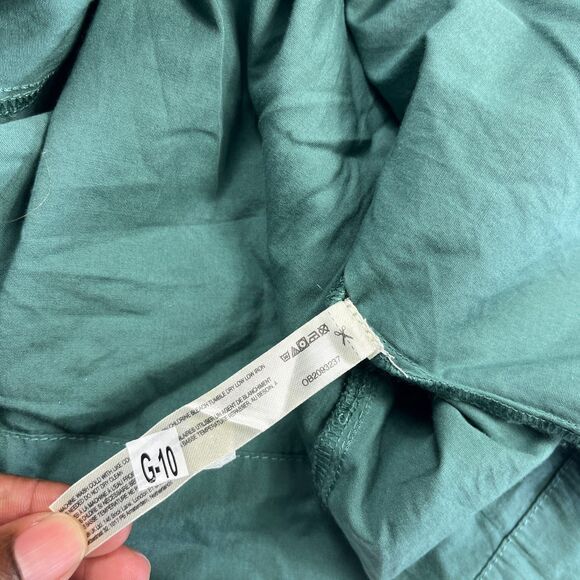 Free People NWT Statement Puff Sleeve Blouse Green Cotton Romantic Cottage Top S - Picture 9 of 12